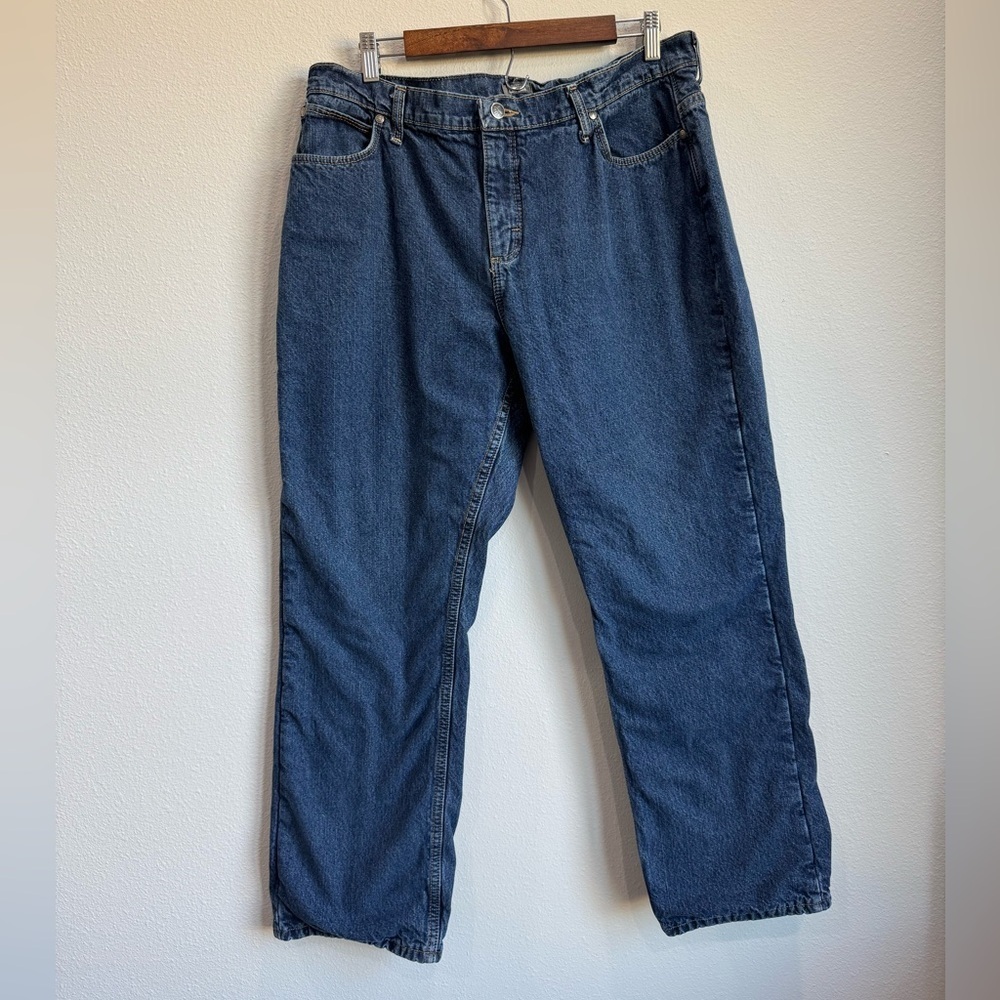 Cabela's Women's Plaid Lined Vintage Mom Jeans Plus Size 16 Short 100% Cotton